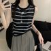 Colorfaith New 2024 Basic Bottoming Striped Chain Elasticity Vests Women Tank & Camis Autumn Winter Wild Crop Short Tops V3420DG_ecoleips.com