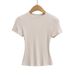Women's Clothing Hot Girls Sexy Tight Fitting Slim Round Neck Pullover Bottoming Shirt Multi Color Short Sleeved T Shirt Tops For Women_ecoleips.com