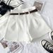 High Waist White Shorts For Women Spring Summer 2026 Wide Leg Pants Loose Versatile Outer Wear Casual Fashion_ecoleips.com