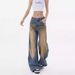 Vintage Distressed Rivet Wide-leg Jeans For Women, Autumn And Winter, Stylish, Loose, Slimming, Straight-leg,_ecoleips.com