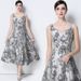 Vintage Jacquard Sleeveless Dress With Belt - High Waist Slim Fit Midi A-Line Dress For Women_ecoleips.com