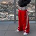 European American Style Double Waist Casual Pants for Men And Women Trendy Brand Loose Long Striped Fake Two Piece_ecoleips.com