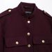 Women's Grey Stand Collar Wool Blend Jacket, Gold Button Decor Short Military Style Coat, Long Sleeve Pocket Casual Outerwear For Daily Commute Street_ecoleips.com