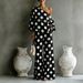 Women's Colorful Polka Dot Off-Shoulder Two-Piece Pants Set Summer_ecoleips.com