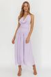 Women's Halter Neck Long Dress Summer Fashion Solid Color Street Style Fairy Waist Belt Cross Border Wholesale_ecoleips.com