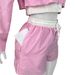 Women's Fashion Lapel Striped Shirt And Elastic Waist Shorts Two-Piece Set - Splicing Long Sleeve - Spring/Summer_ecoleips.com