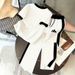 Women's Clothing Women's Summer Casual T-Shirt And Sweatpants Set Loose Fitting Short Sleeved Triangle Print Style Clothing_ecoleips.com