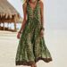 Summer Women's Leopard Print Casual Dress Sleeveless V Neck Dress for Women's Clothing_ecoleips.com