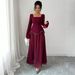 Voya Recommend! Women's Elegant And Simple Long Sleeved High-end Long Skirt Dress, Autumn And Winter Elegant And Fashionable Long Skirt_ecoleips.com