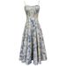 Women's French Style Floral Strap Long Dress, High-End Feel, Slimming Belly Covering Dress For Plus Size Women_ecoleips.com