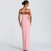 Fashion 2025 Summer New Women's Sexy Elegant V-neck Slim Fit Slit Ribbon Dress Wholesale_ecoleips.com