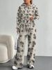 2025 Foreign Trade Floral Print Blue Tie-dye Pattern New Hot Style Autumn And Winter New Fashion Casual European And American_ecoleips.com