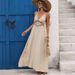 Women's Clothing Women's Ethnic Style Long Dress Halter Neck Crochet Hollow Out Backless Vacation Dress For Formal & Casual For Women_ecoleips.com