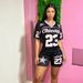 Women's Clothing Summer Women's Two Piece Set Street Style Mesh No. 23 Jersey T-Shirt And High-Waisted Shorts_ecoleips.com