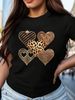 European And American Cross-border Foreign Trade Women's Clothing, Colorful Heart Print Round-neck Short-sleeve T-shirt_ecoleips.com