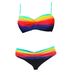 Women's High-Waisted Split Swimsuit Sexy Bikini Cross-Over Hard Underwire European American Style_ecoleips.com