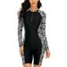 Aria Basics 2024 European And American Cross-border Foreign Trade Long-sleeve Zippered One-piece Sun-protective Swimsuit For Women,_ecoleips.com