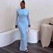 Elegant Mermaid Tail Dress for Women Slim Fit Long Sleeve round Neck Bodycon Fashion Summer Staple_ecoleips.com