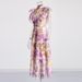 Women's Clothing Autumn Round Neck Flying Sleeve Waist Floral Long Dress For Women_ecoleips.com