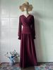 Women's Clothing Women's Chiffon Dress Design Style Black Wine Red Spring Long Sleeve For Formal & Casual For Women_ecoleips.com