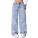 High-Waisted Straight Leg Jeans For Women - Vintage Washed Denim Pants, Sweet & Spicy Style, Comfortable Loose Fit For Spring/Fall_ecoleips.com