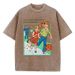 Let' Run Away From Our Problems Print Women Distress Tshirts Summer Fashion Washed T-Shirt Breathable Tee Shirts Soft Clothes_ecoleips.com