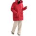 Premium White Goose Down Hooded Parka With Large Pockets – Warm Winter Coat For Women, Mid-Length Red Puffer Jacket, Loose Fit Cotton Shell_ecoleips.com