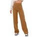 Women's High-Waisted Stretch Cargo Pants Versatile Straight Leg Tapered Trousers Multiple Pockets Casual And Workwear_ecoleips.com