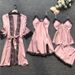 Women's home nightgown four-piece sexy nightgown with breast pads manufacturer wholesale_ecoleips.com