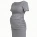 Women's Clothing Slim Sexy Hip Wrapped Solid Color Waist Lifting Belly Lifting Casual Slim Pregnant Dress_ecoleips.com