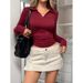 Hot Girl Solid-Color Long-Sleeve Shirt, Women's T-Shirt, Autumn/Winter Wholesale Tops_ecoleips.com