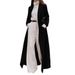 Womens Winter Solid Color Long Warm Woolen Dress Coat Casual Multiple Color Options Thick Wool Blend Overcoat_ecoleips.com