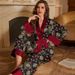 Women’s Clothing New Silk Pajamas Autumn Women's Long Sleeved Suit Stylish Color Ice Silk Home Two Piece Pajamas_ecoleips.com