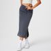 Women's High-Waisted Yoga Inspired Sweatshirt Skirt Mid-Length Loose Fit Casual Sporty Straight Cut With Split Hem_ecoleips.com