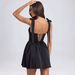Women's Clothing Fashion Square Collar High Waist Pleated Splicing Bow Suspender Dress_ecoleips.com