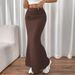 Spring Summer Slim Fit Pleated Knit Fishtail Skirt For Women Sexy Versatile_ecoleips.com