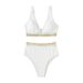 Women's Clothing Swimsuit Two Piece High Waisted Straps Solid Color Special Fabric Popular Online Bikini_ecoleips.com