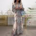 Women's Clothing New Temperament V Neck Long Sleeved Printed Retro Palace Style Swing Spring Dress_ecoleips.com