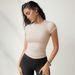 Y2K Women's Slim Fit Ribbed Short Sleeve T-Shirt - Sexy Streetwear Basic Top For Girls (Multiple Colors)_ecoleips.com