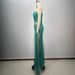 Women's Clothing Hot Selling Tube Top Mesh Diamond Piece Pleated Open Hairpin Sexy Green Evening Dress_ecoleips.com