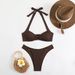 Solid Color Bikini Set - Sexy Low Back Ribbed Two-Piece Swimsuit For Women_ecoleips.com