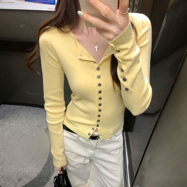Eurean Style French Single-Breasted Long-Sleeve Wool Knit Cardigan For Women 2025 Early Spring New Slim Fit Slimming_ecoleips.com
