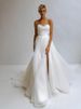 Women's Clothing Elegant Strapless Wedding Dress With Light Train – Breathable Polyester, Simple & Timeless Design For Destination Weddings_ecoleips.com