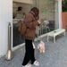 K Chessboard Patterned Cotton Jacket For Women, Retro Thick Loose Bread Jacket, Niche Design Cotton Jacket_ecoleips.com