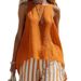 Women's V-Neck Long Sleeve Blouse Loose Fit Button Down Shirt Casual Comfort Breathable Linen-Like Top_ecoleips.com