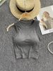 SINGREINY Sleeveless Knit Top Women Backless Korean Bra O Neck Solid Elastic Waist Ladies Elegant Fashion Casual Crop Top_ecoleips.com