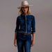 Women's Raw Edge Denim Jacket – Dark Blue, Inspired Cropped Style (S-XXL, European/US Sizing)_ecoleips.com