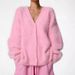 Luxury Faux Mink Knit Cardigan – Oversized V-Neck Sweater Coat For Women, Soft & Warm Long Sleeve Open Front Wrap, Elegant Fall Winter Fashion_ecoleips.com