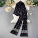 Embroidered Sun Protection Set – Flowy Long Sleeve Top & Wide-Leg Pants, Elegant & Breathable Universal Fit_ecoleips.com