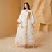 Women's Clothing Sequins Burnt Flower Evening Puff Sleeve Dress_ecoleips.com